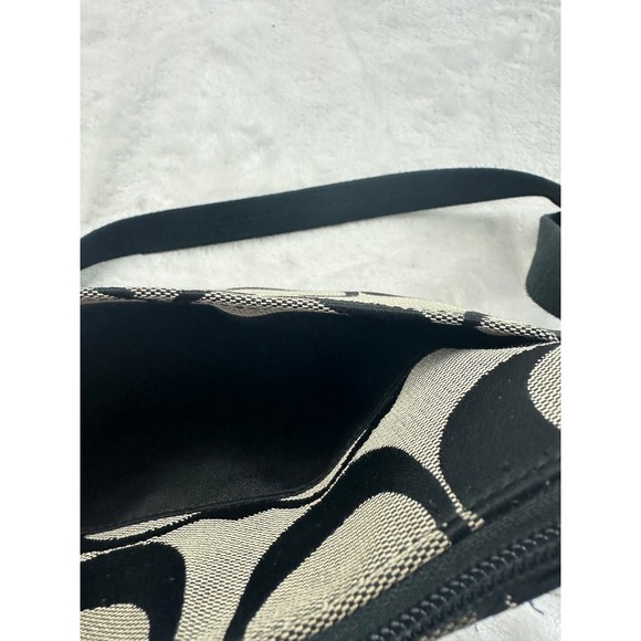 Coach Signature File Bag Black Gray Monogram Canvas Crossbody Messenger Bag - Picture 5 of 9